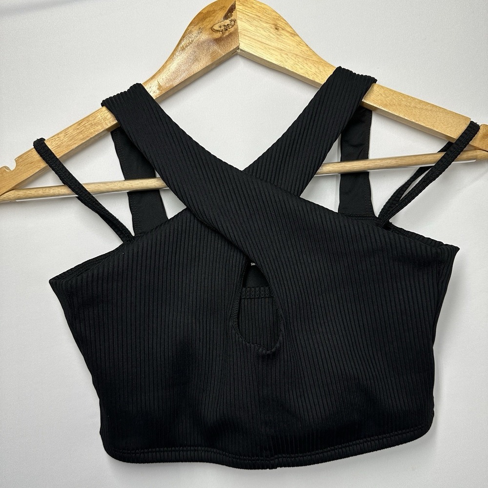 Women's Year Of Ours Double Bra Training Activewear Small Black Criss Cross